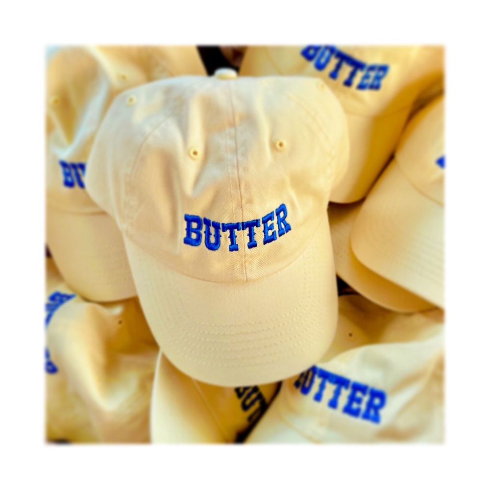 Butter yellow dad hat new foodie